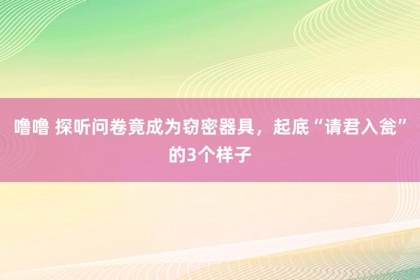 噜噜 探听问卷竟成为窃密器具，起底“请君入瓮”的3个样子