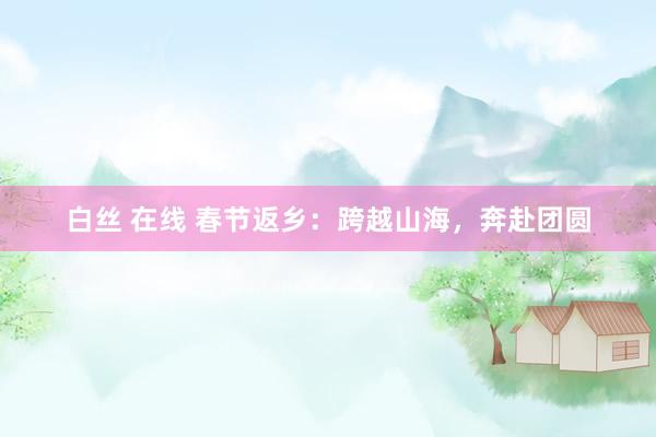 白丝 在线 春节返乡：跨越山海，奔赴团圆