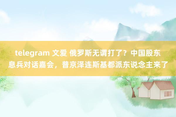 telegram 文爱 俄罗斯无谓打了？中国股东息兵对话嘉会，普京泽连斯基都派东说念主来了