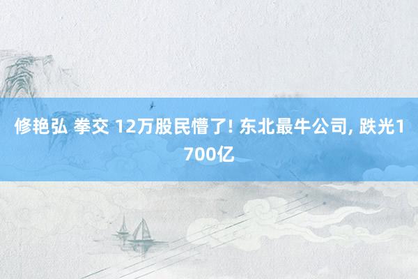 修艳弘 拳交 12万股民懵了! 东北最牛公司, 跌光1700亿