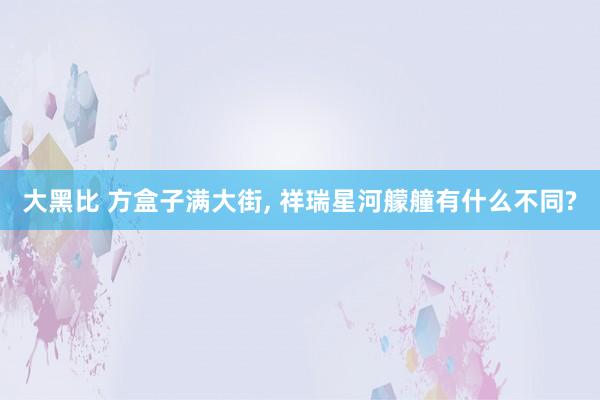 大黑比 方盒子满大街, 祥瑞星河艨艟有什么不同?