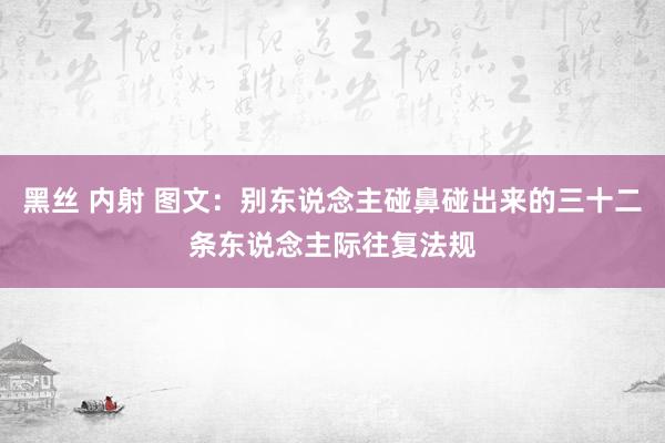 黑丝 内射 图文：别东说念主碰鼻碰出来的三十二条东说念主际往复法规
